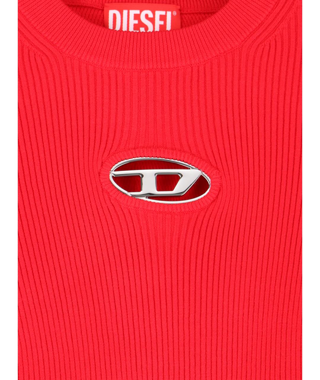 DIESEL Красный вискозный джемпер / свитер, фото 3