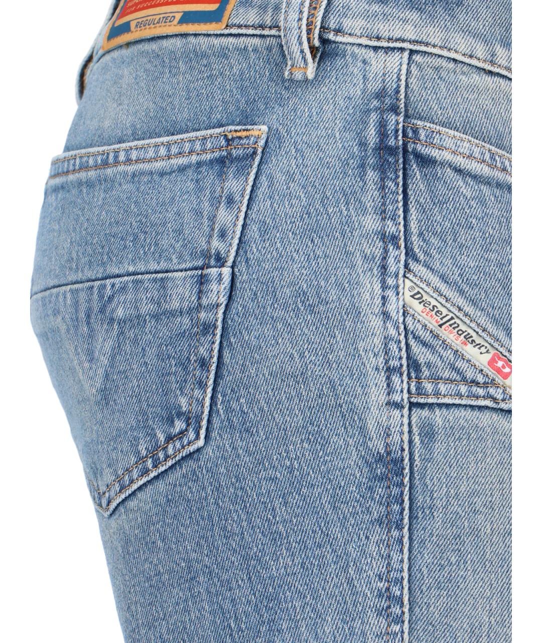 DIESEL Голубые хлопковые джинсы клеш, фото 4