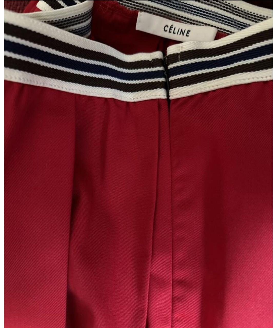 CELINE Красная вискозная юбка миди, фото 3