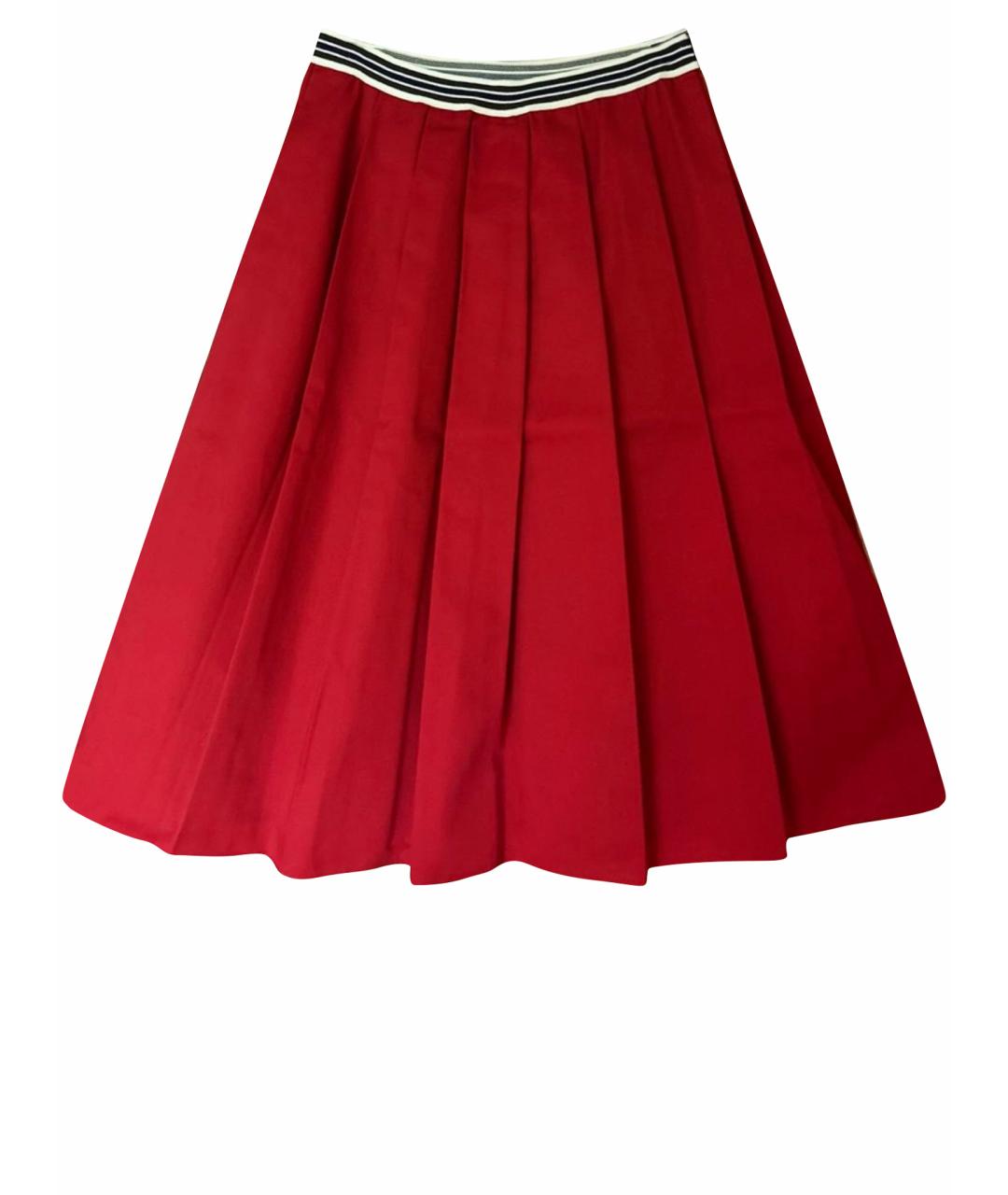 CELINE Красная вискозная юбка миди, фото 1