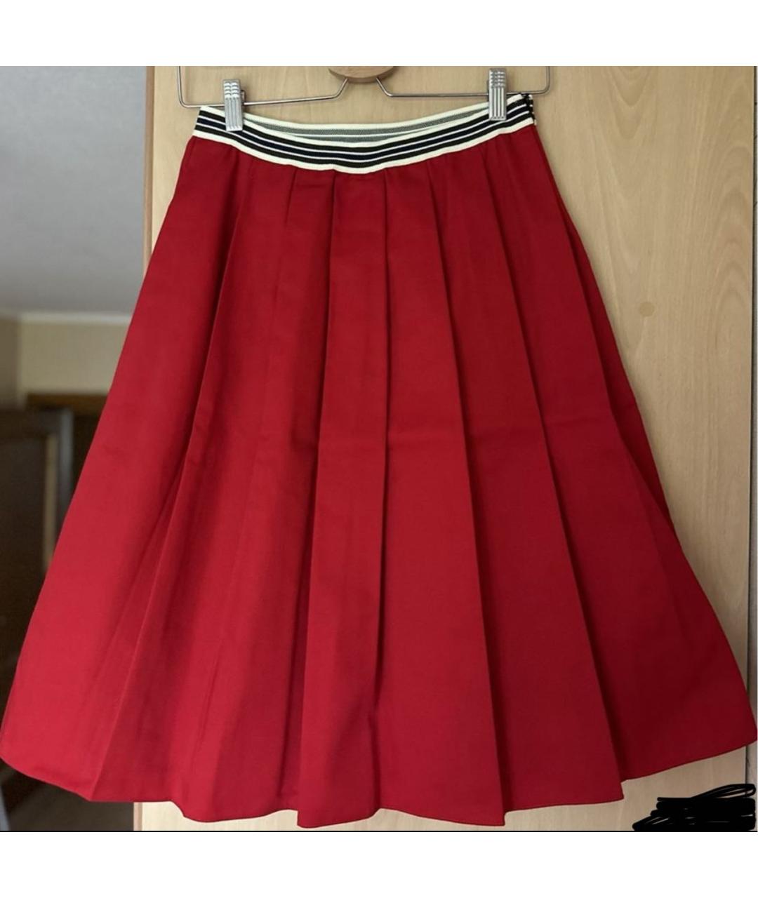 CELINE Красная вискозная юбка миди, фото 5