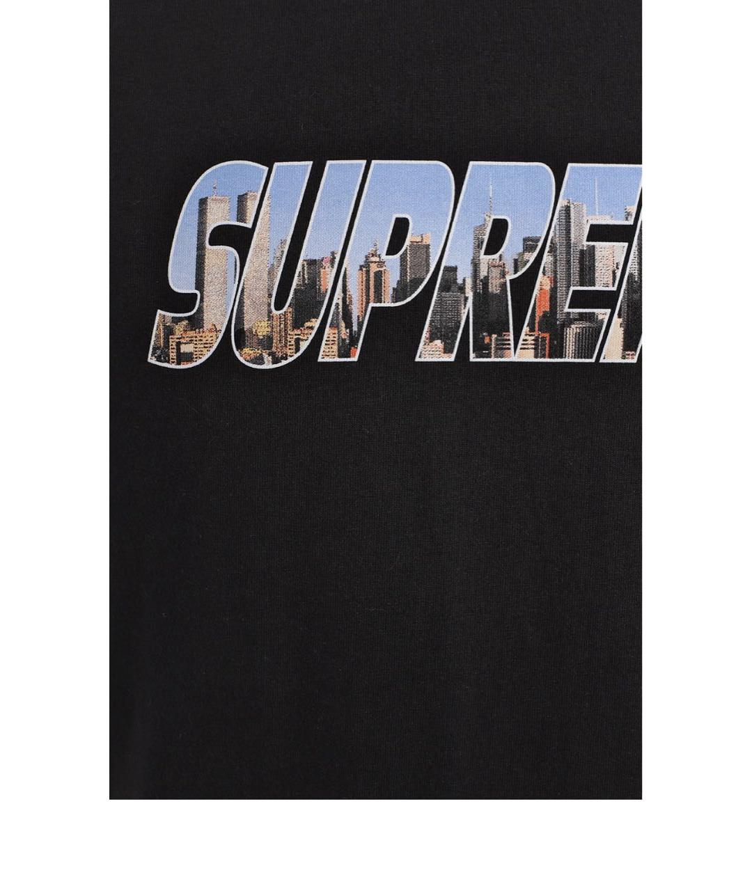 SUPREME Черная хлопковая футболка, фото 3