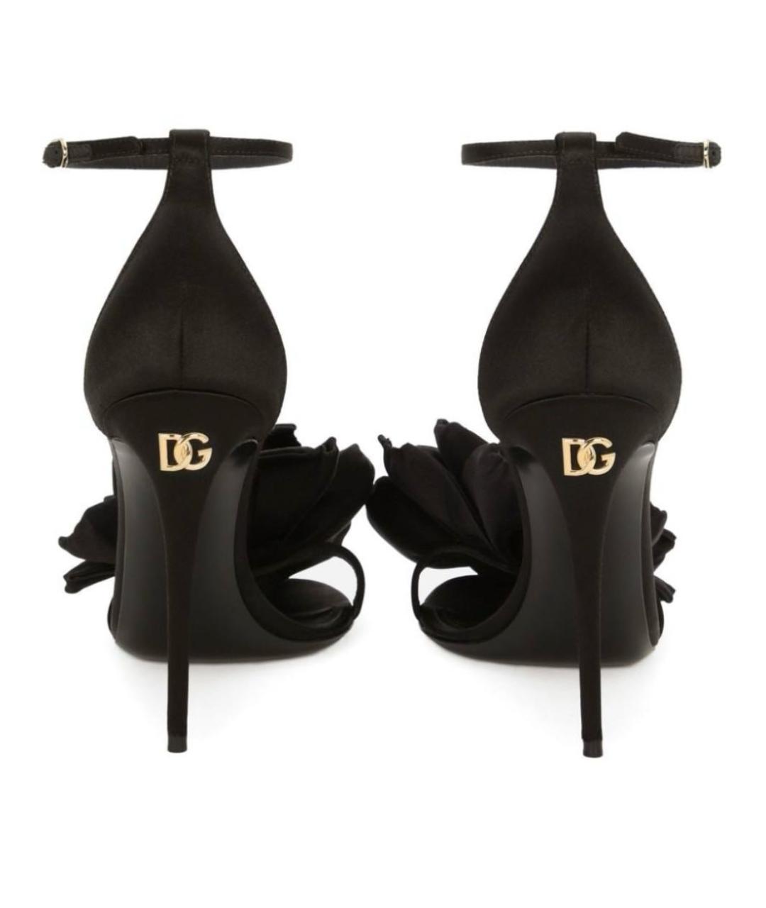 DOLCE&GABBANA Черные текстильные босоножки, фото 4