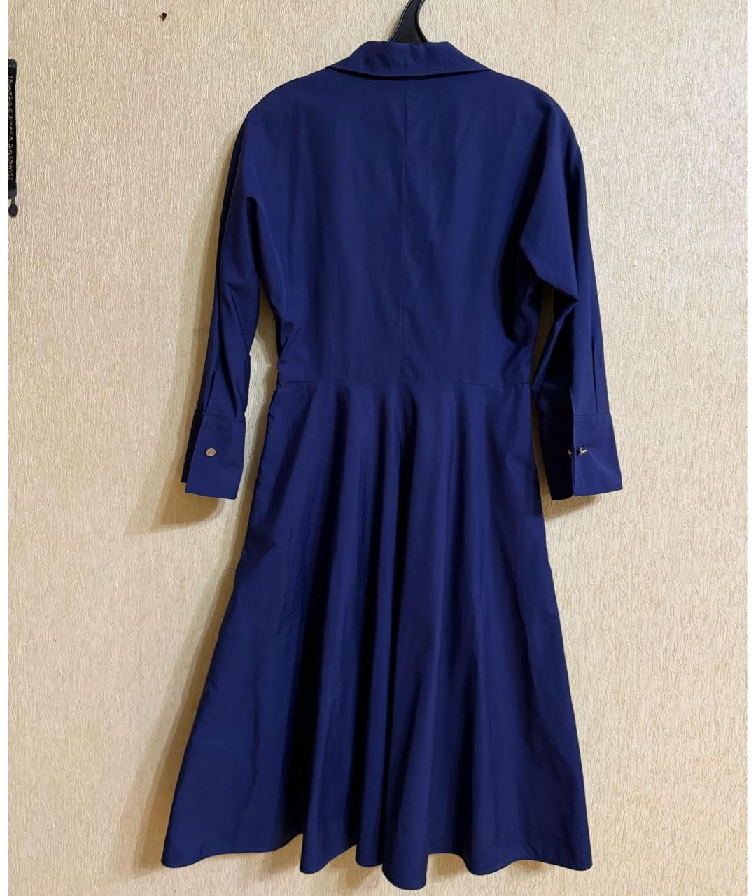 MAX MARA Темно-синее хлопковое повседневное платье, фото 2