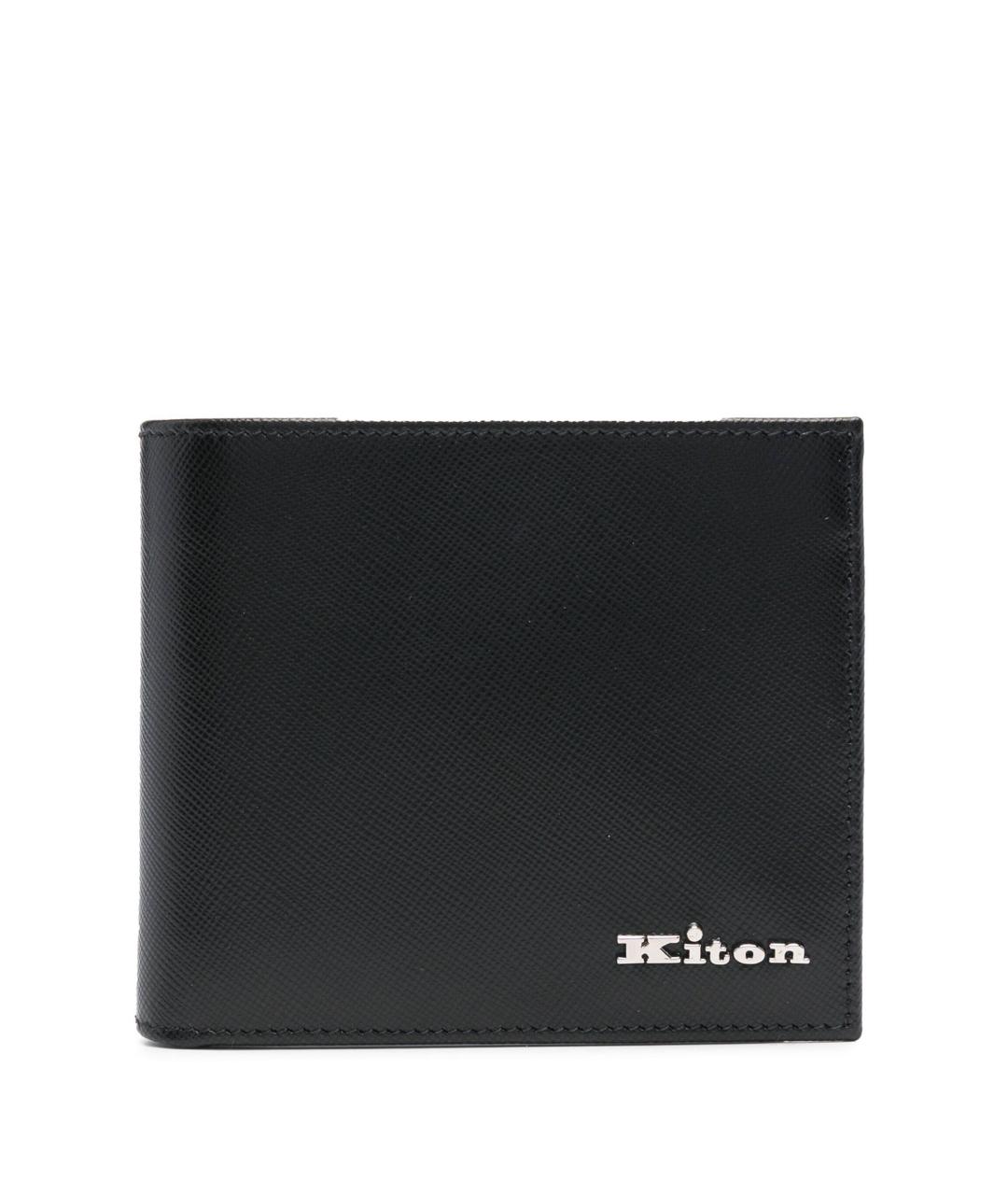 KITON Черный кожаный кошелек, фото 1