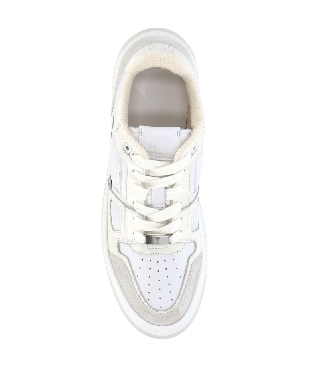 AMI Белые кожаные низкие кроссовки / кеды, фото 4