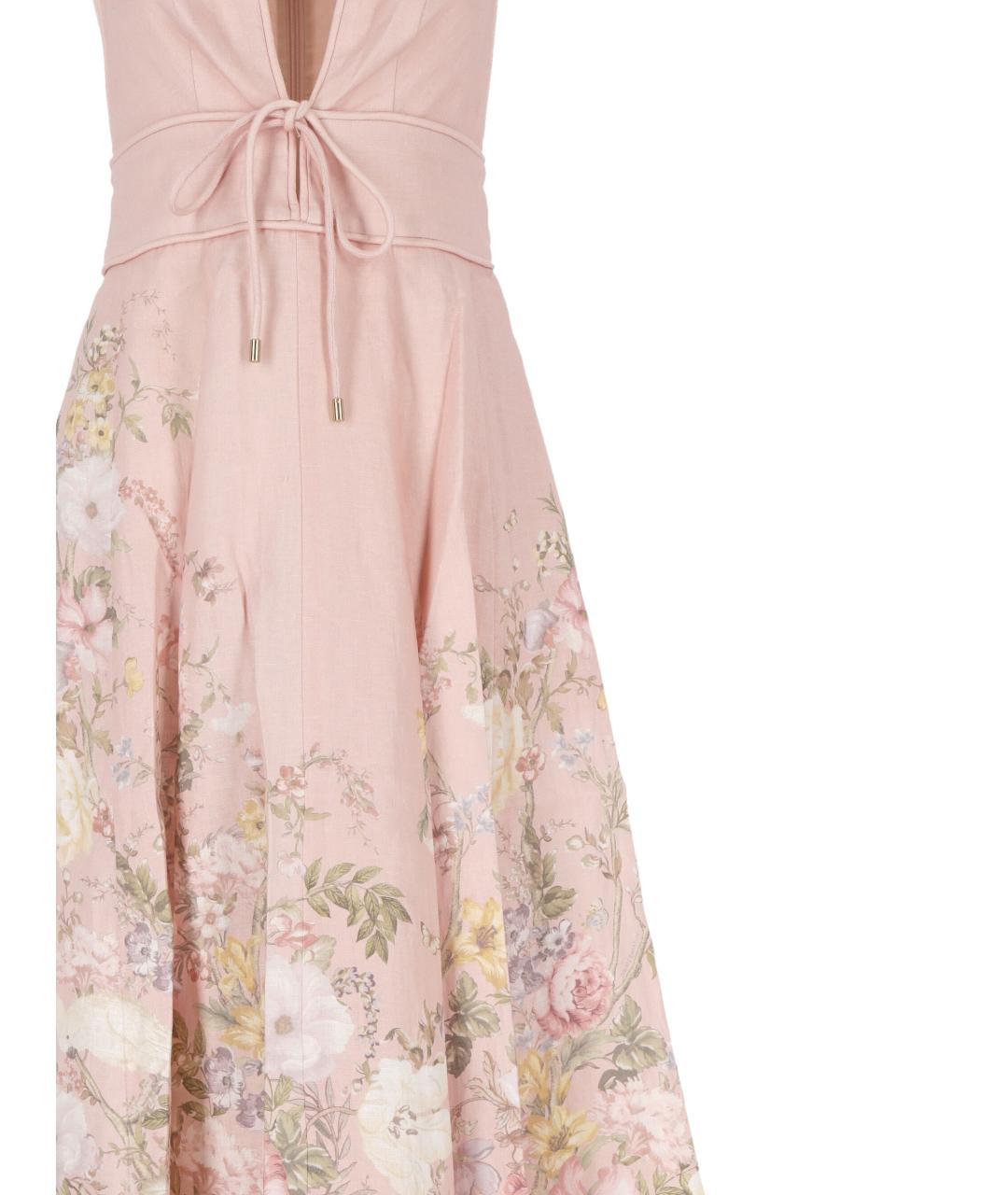 ZIMMERMANN Розовое льняное платье, фото 2
