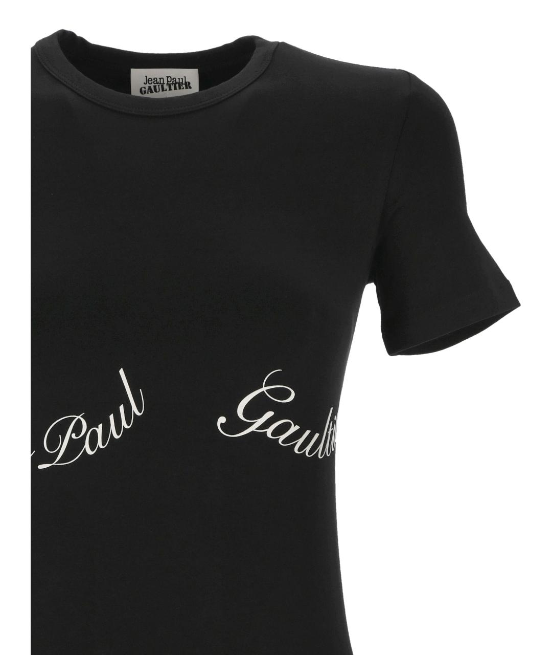 JEAN PAUL GAULTIER Черная хлопковая футболка, фото 2