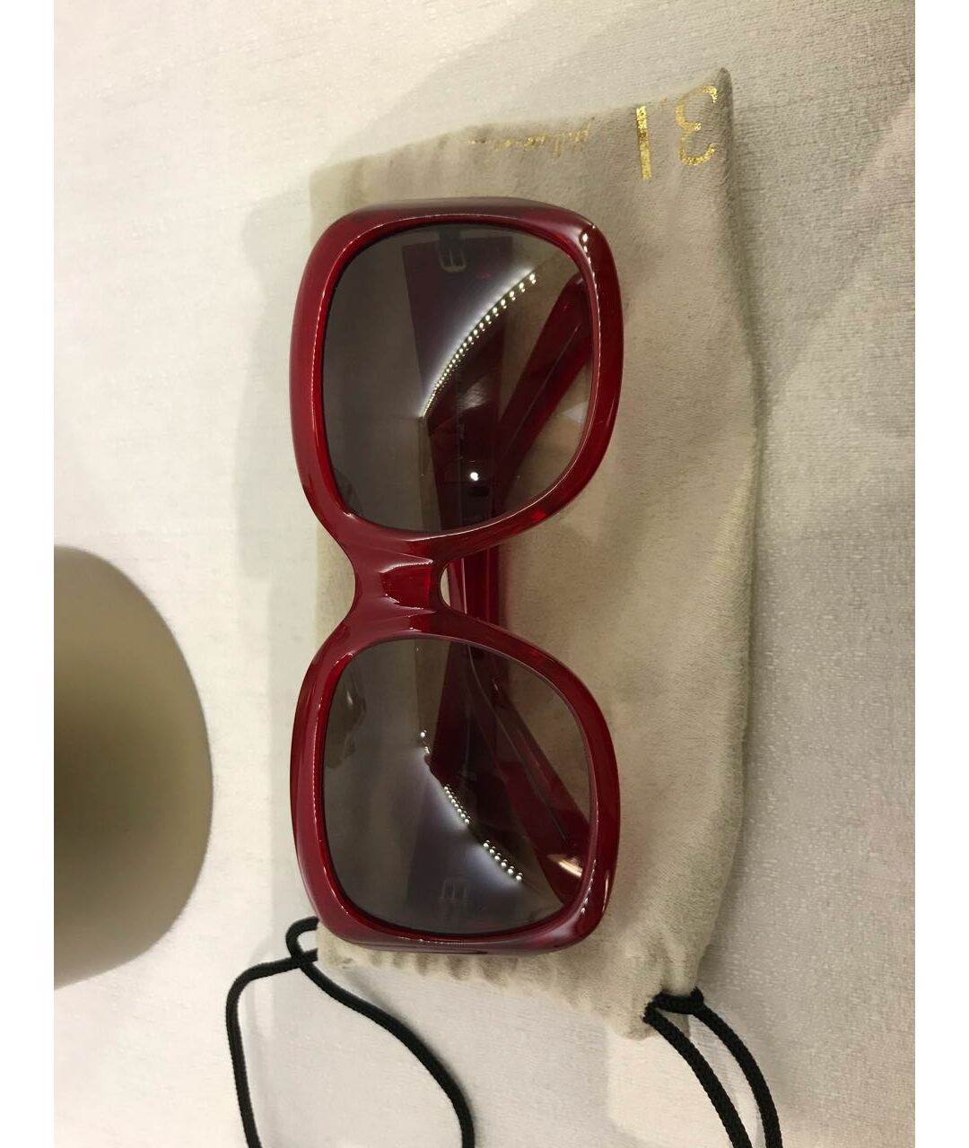 3.1 PHILLIP LIM Бордовые пластиковые солнцезащитные очки, фото 8