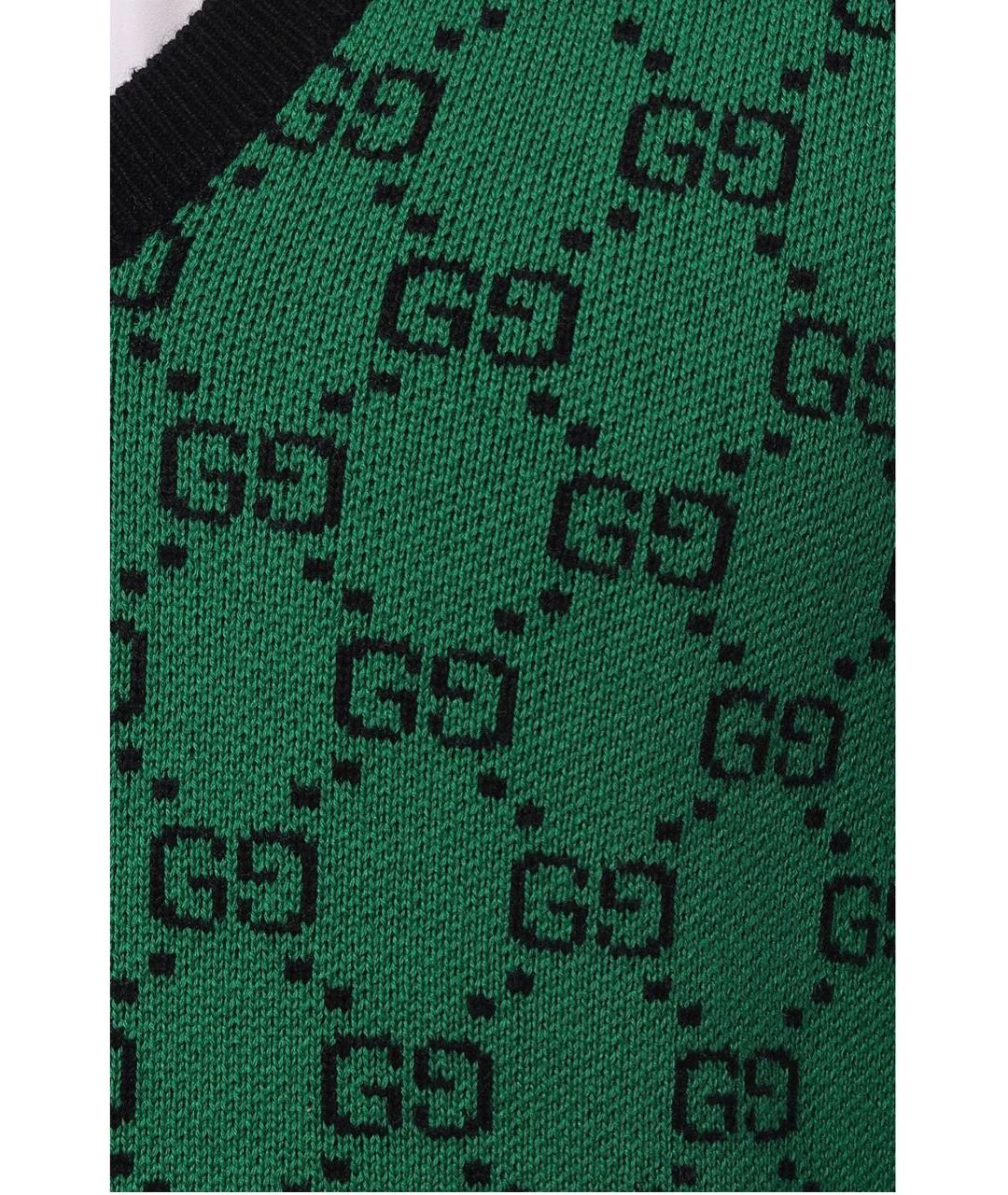 GUCCI Зеленый шерстяной джемпер / свитер, фото 3