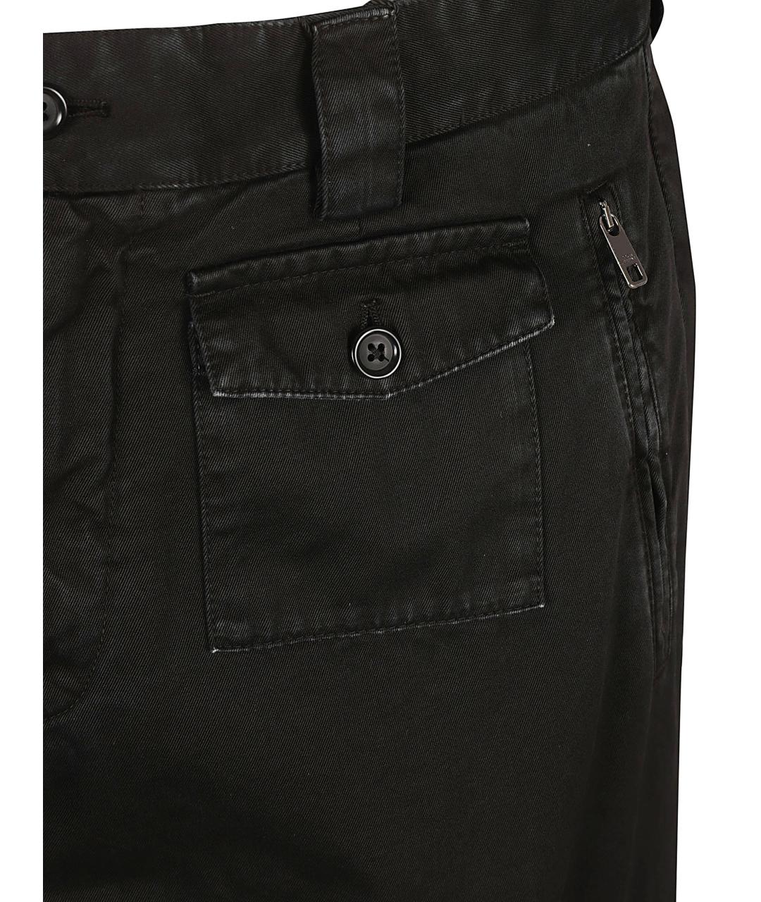 DOLCE&GABBANA Черные хлопковые повседневные брюки, фото 3