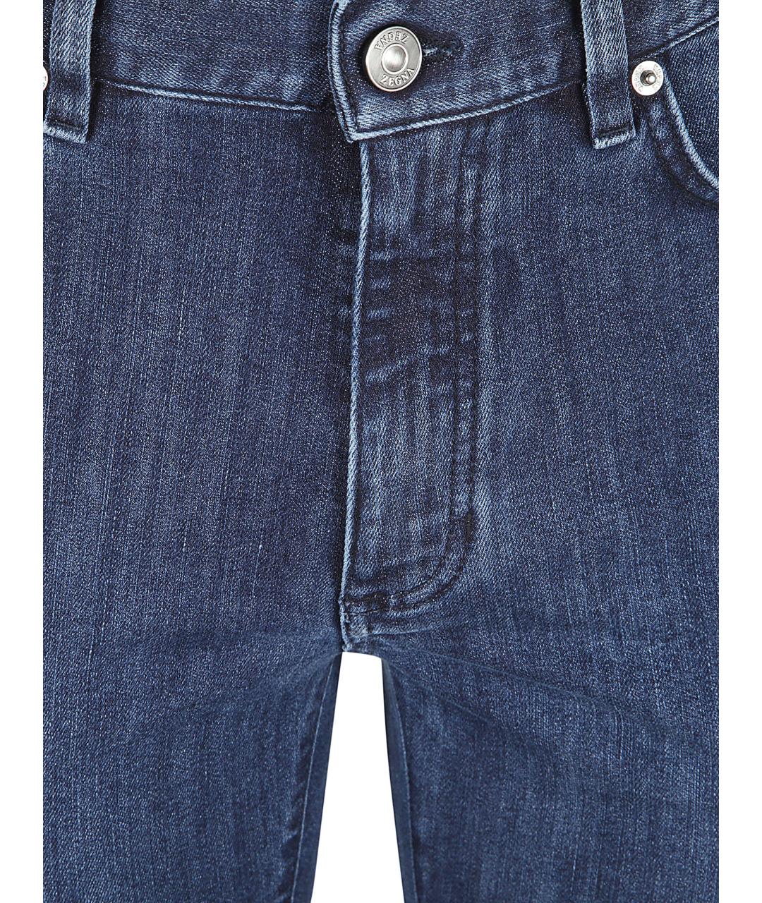 ERMENEGILDO ZEGNA Синие хлопковые прямые джинсы, фото 3