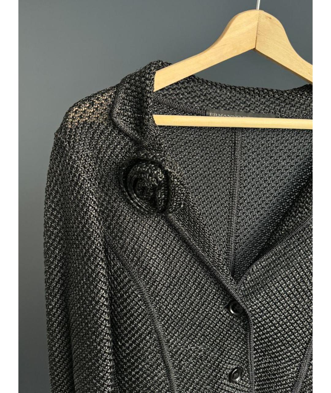 ERMANNO SCERVINO Черный вискозный жакет/пиджак, фото 3