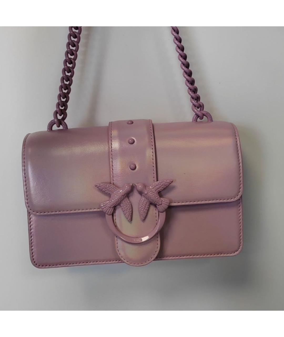 PINKO Розовая кожаная сумка через плечо, фото 5