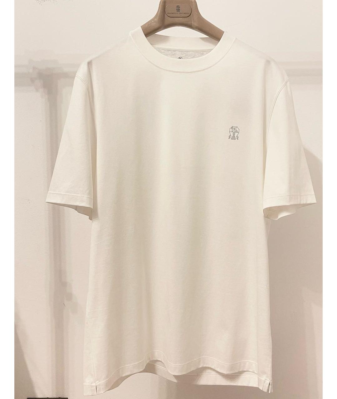 BRUNELLO CUCINELLI Белая хлопковая футболка, фото 7