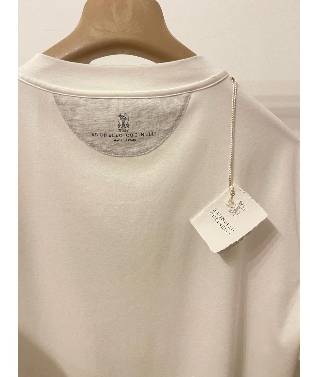 BRUNELLO CUCINELLI Белая хлопковая футболка, фото 3