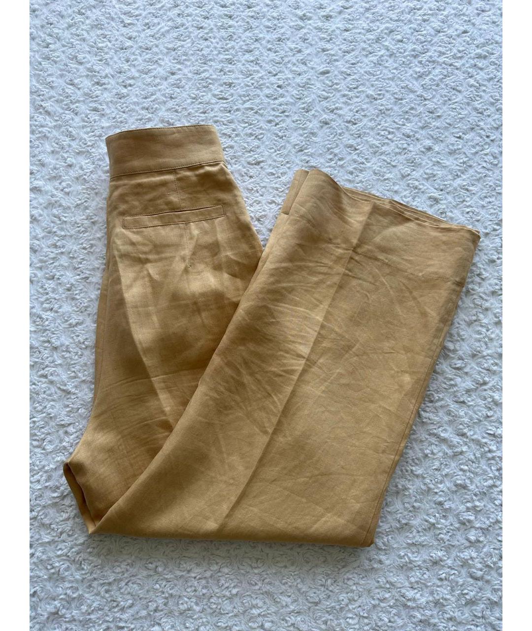SPORTMAX Бежевые льняные брюки широкие, фото 8