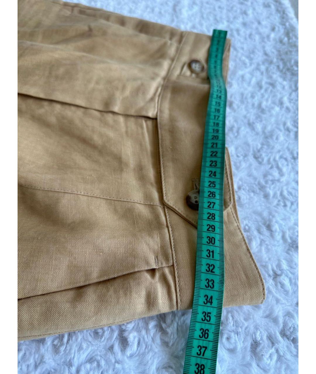 SPORTMAX Бежевые льняные брюки широкие, фото 3