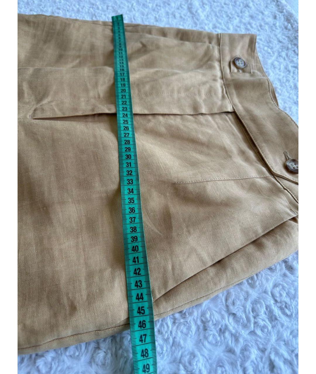 SPORTMAX Бежевые льняные брюки широкие, фото 6