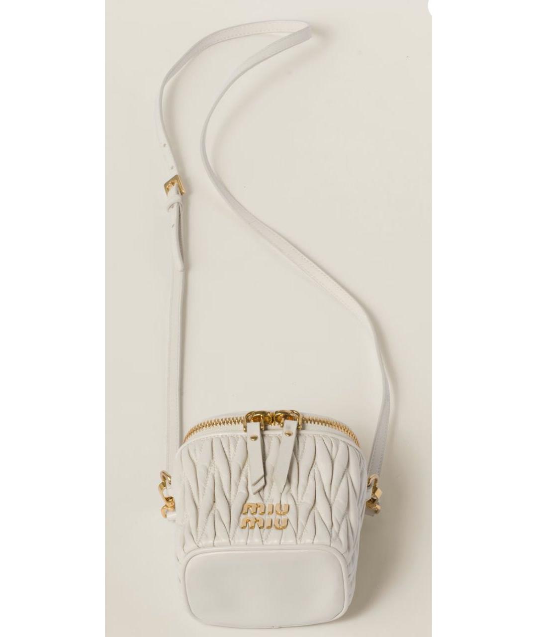 MIU MIU Белая кожаная сумка через плечо, фото 4