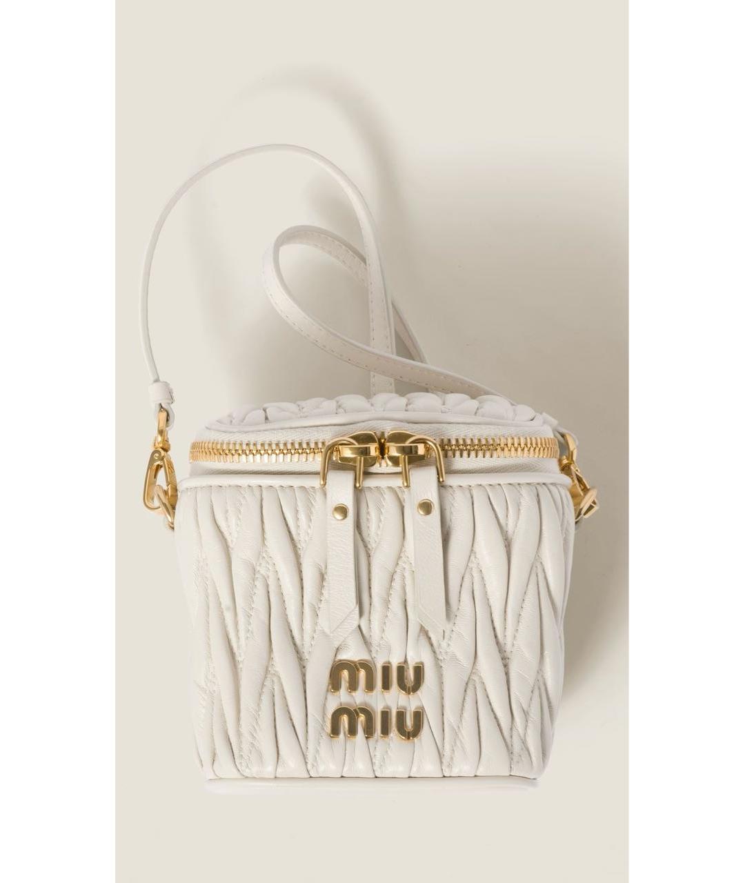 MIU MIU Белая кожаная сумка через плечо, фото 5