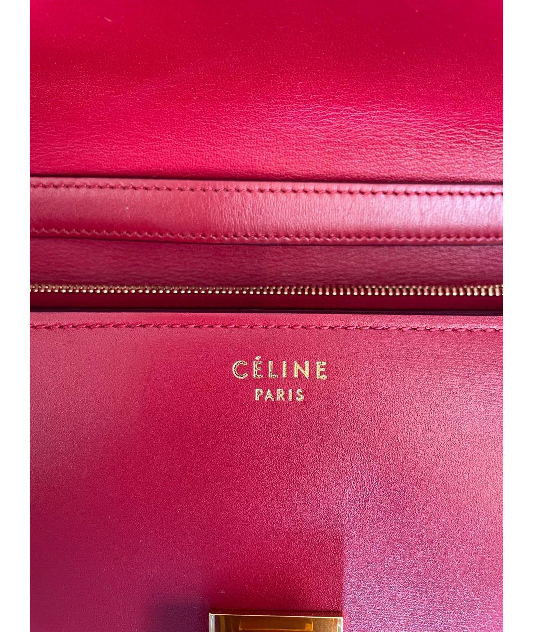 CELINE PRE-OWNED Красная кожаная сумка через плечо, фото 6