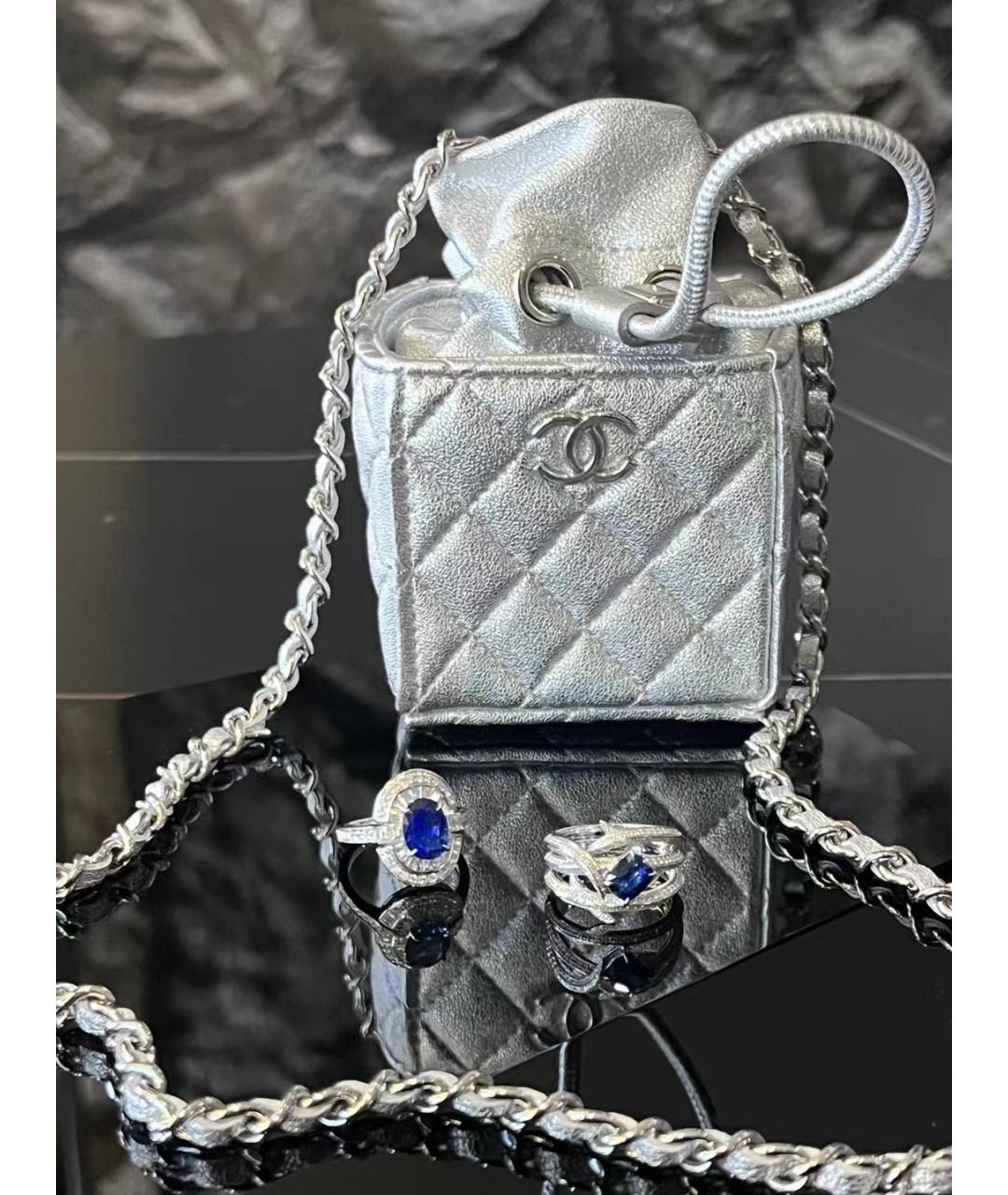 CHANEL PRE-OWNED Серебряная сумка через плечо, фото 6