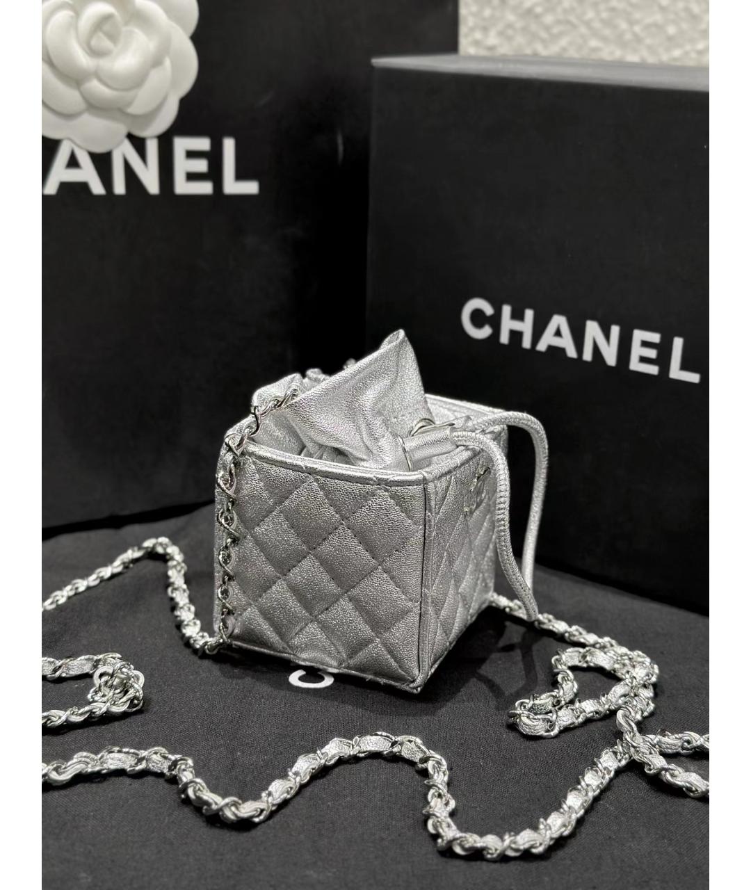 CHANEL PRE-OWNED Серебряная сумка через плечо, фото 2