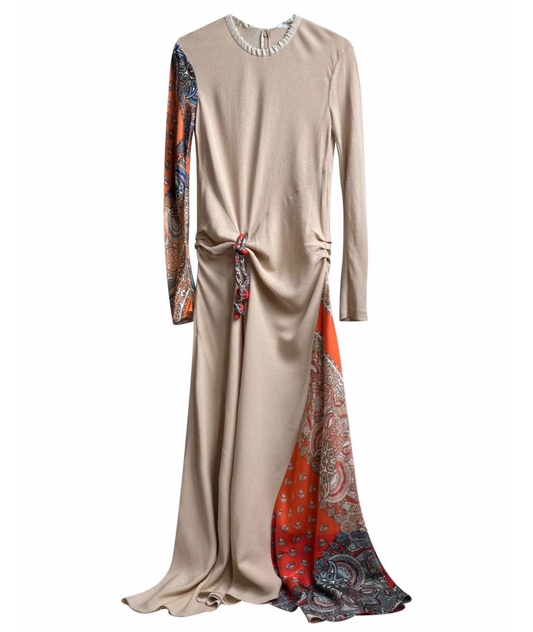 CHLOE Бежевое шелковое вечернее платье, фото 1