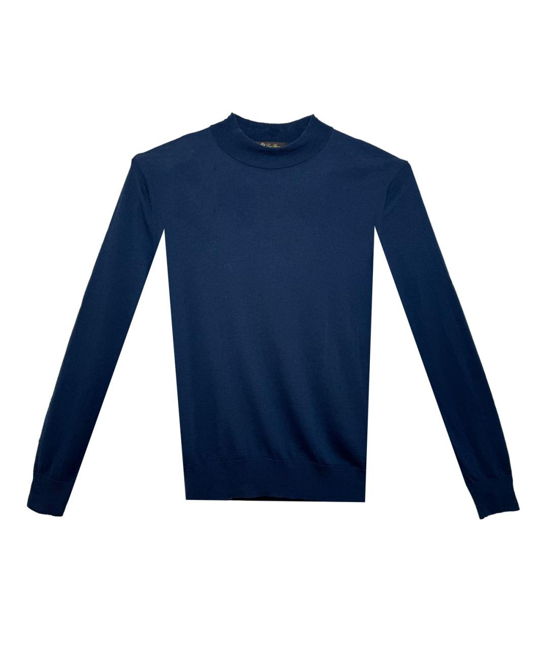 LORO PIANA Темно-синий шерстяной джемпер / свитер, фото 1