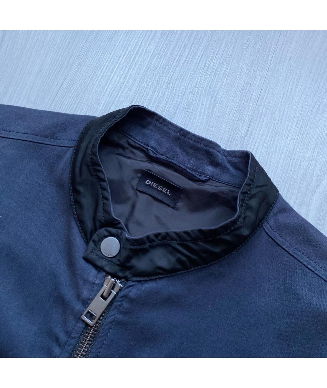 DIESEL Темно-синяя хлопко-эластановая куртка, фото 3