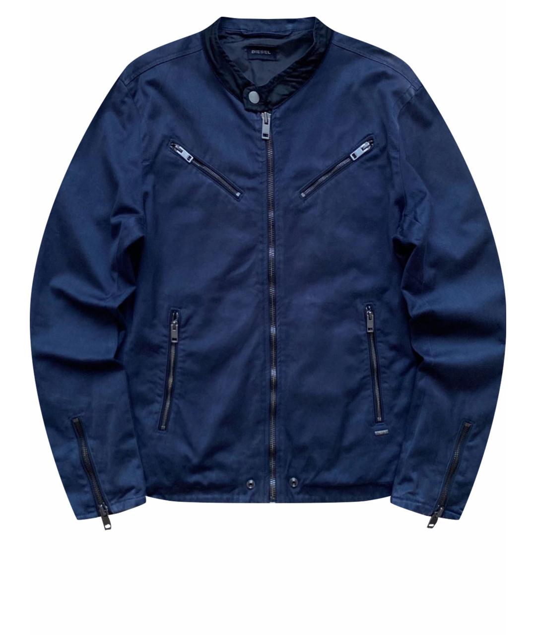 DIESEL Темно-синяя хлопко-эластановая куртка, фото 1