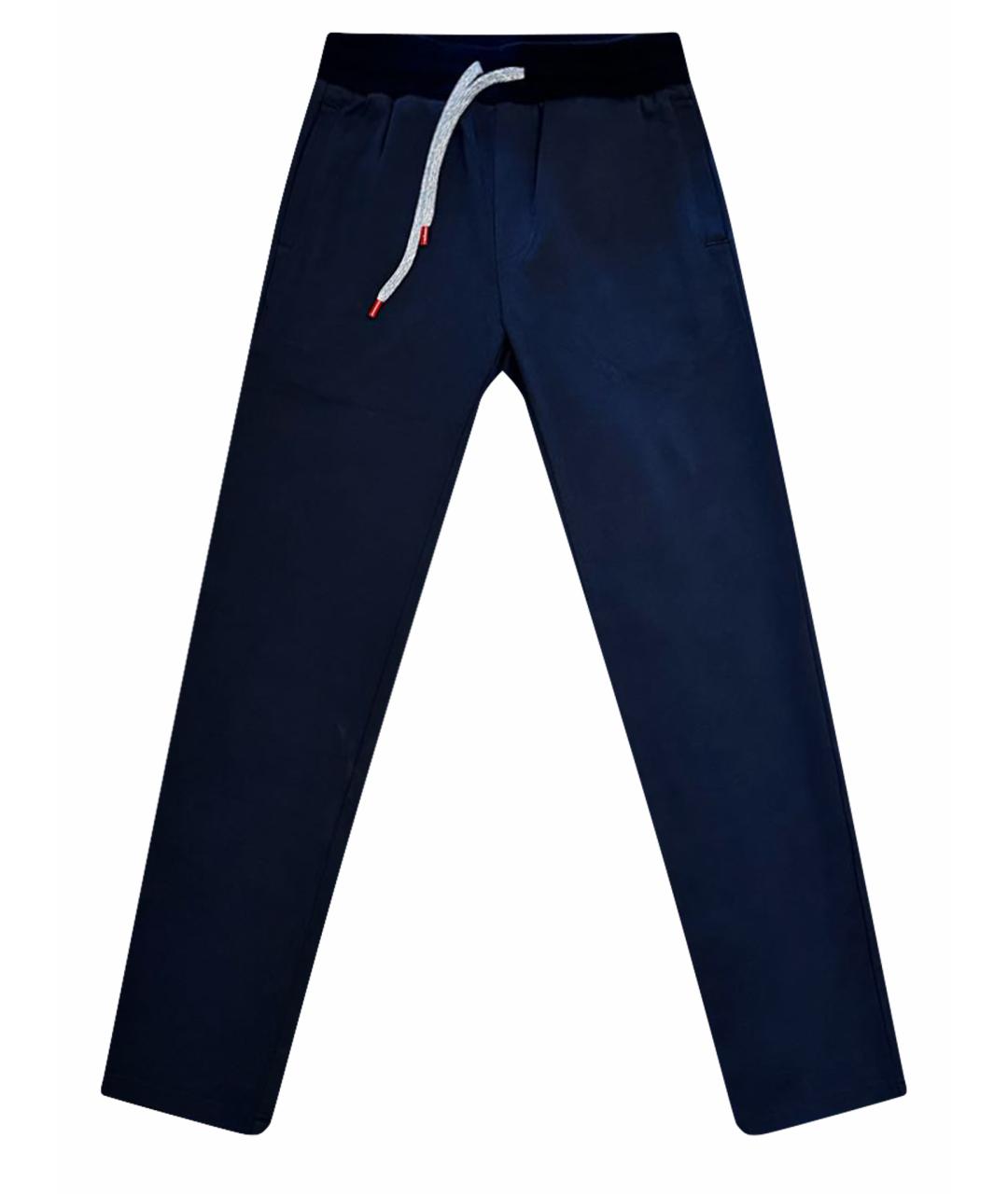 KITON Темно-синие хлопковые повседневные брюки, фото 1