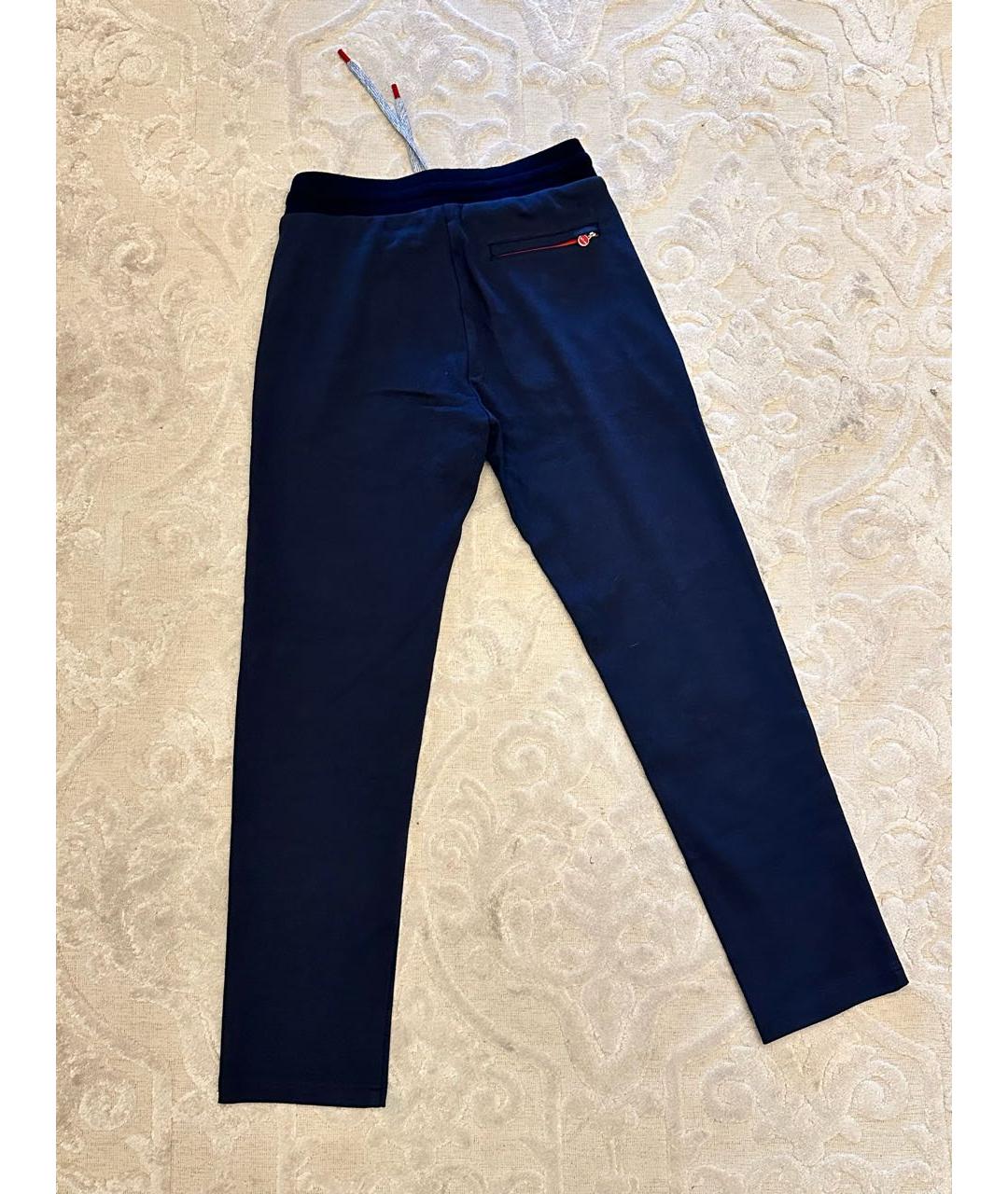 KITON Темно-синие хлопковые повседневные брюки, фото 2
