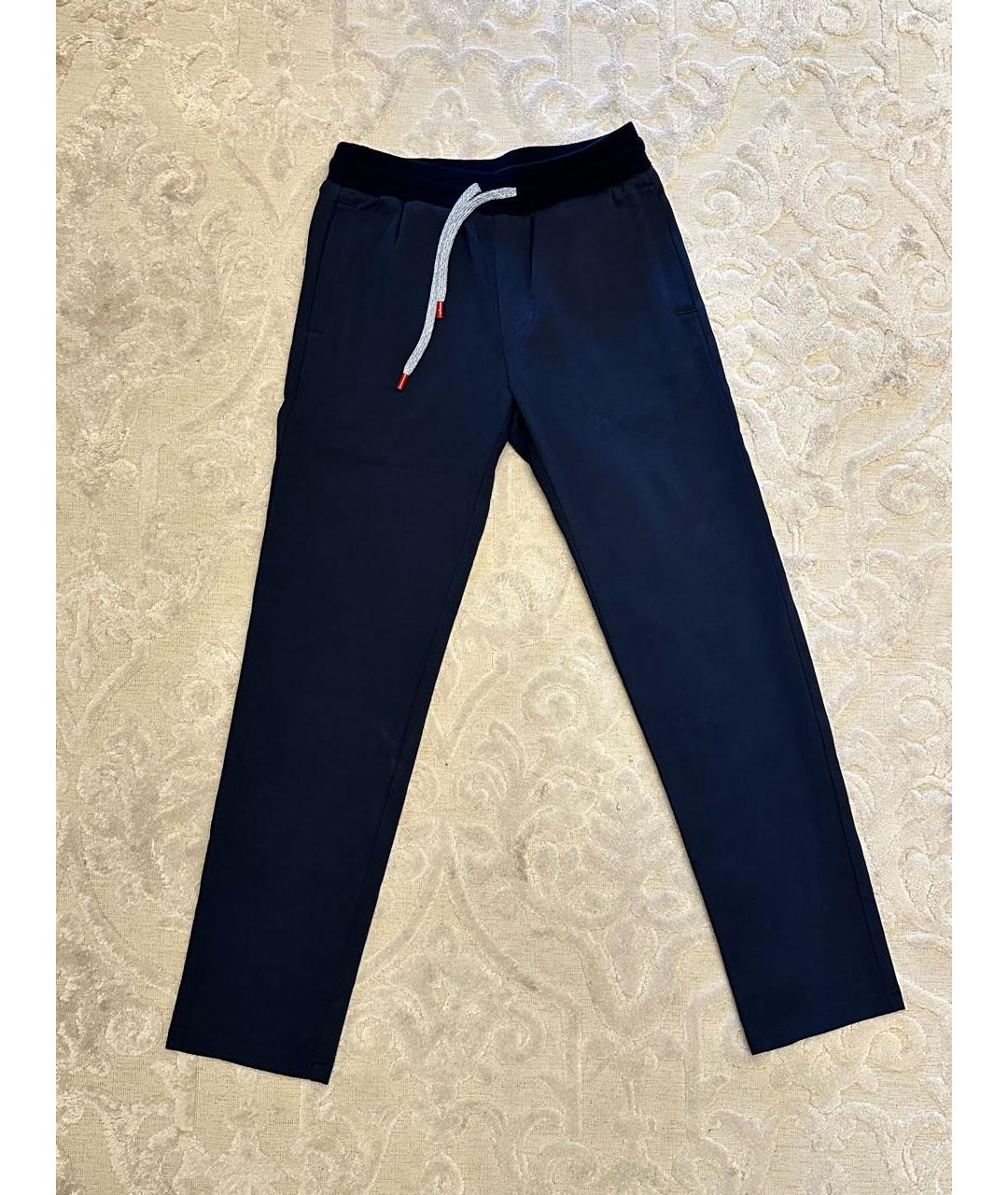 KITON Темно-синие хлопковые повседневные брюки, фото 4