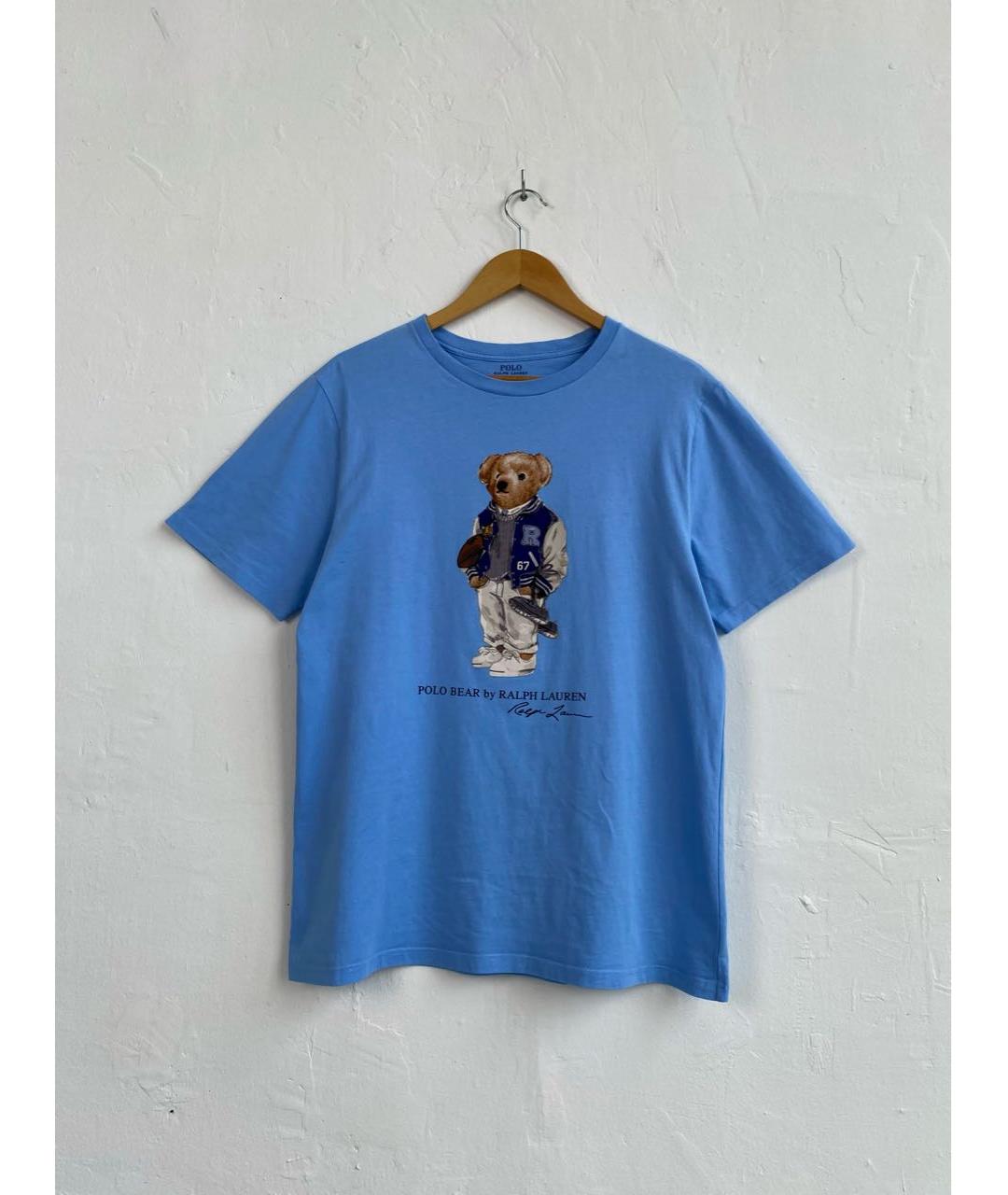 POLO RALPH LAUREN Голубая хлопковая футболка, фото 9