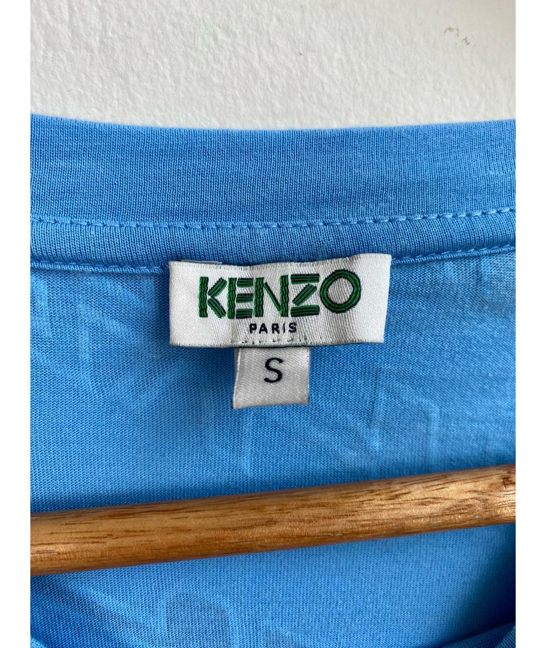 KENZO Голубая хлопковая футболка, фото 6