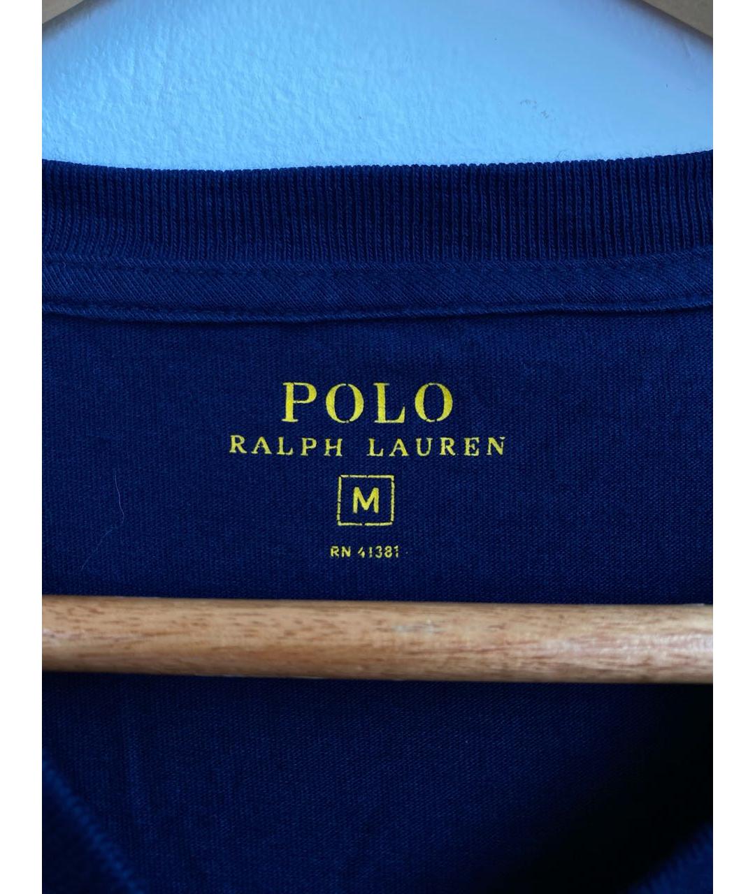 POLO RALPH LAUREN Синяя хлопковая футболка, фото 5