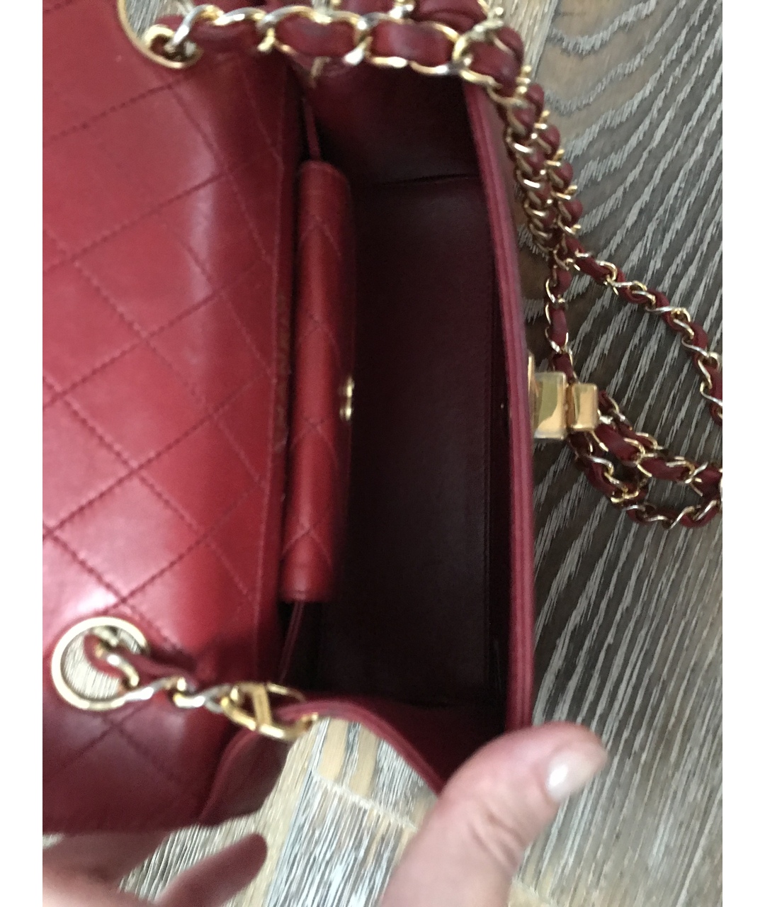 CHANEL PRE-OWNED Красная кожаная сумка тоут, фото 4