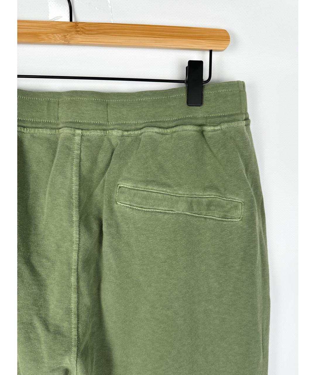 STONE ISLAND Зеленые хлопковые повседневные брюки, фото 6