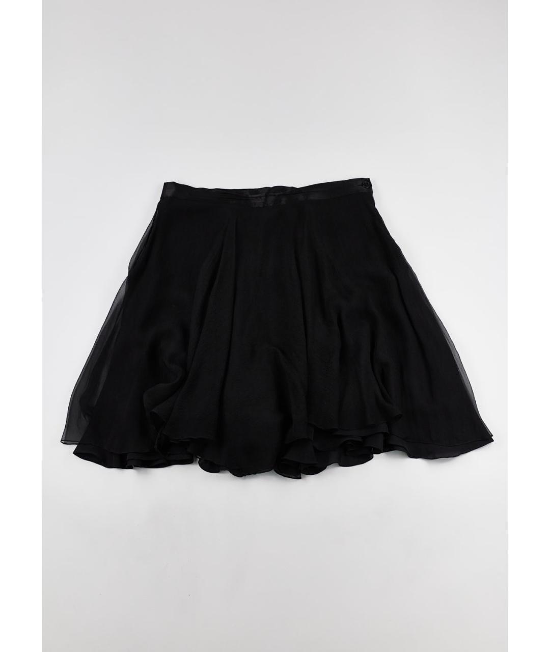 POLO RALPH LAUREN Черная шелковая юбка мини, фото 5