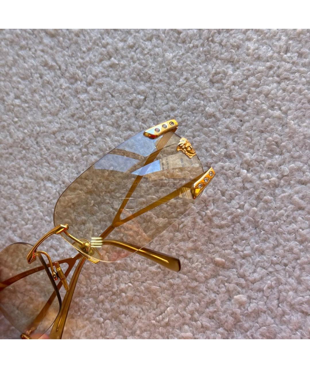VERSACE Золотые солнцезащитные очки, фото 3