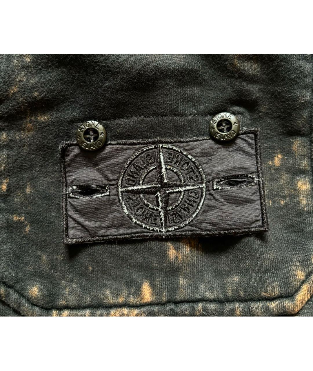 STONE ISLAND Черные хлопковые брюки чинос, фото 7