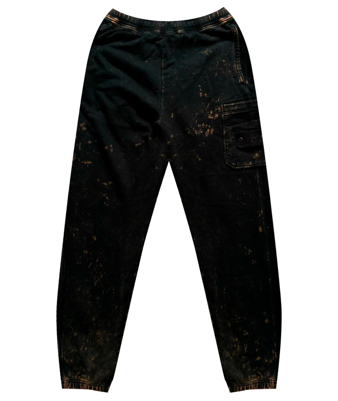 STONE ISLAND Черные хлопковые брюки чинос, фото 1