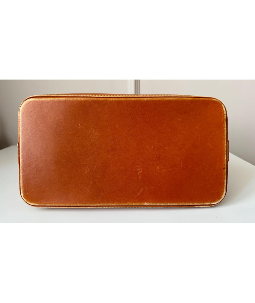 LOUIS VUITTON PRE-OWNED Оранжевая кожаная сумка тоут, фото 5