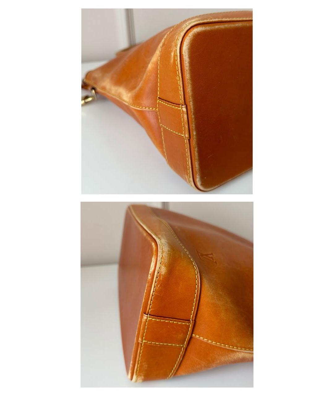 LOUIS VUITTON PRE-OWNED Оранжевая кожаная сумка тоут, фото 8