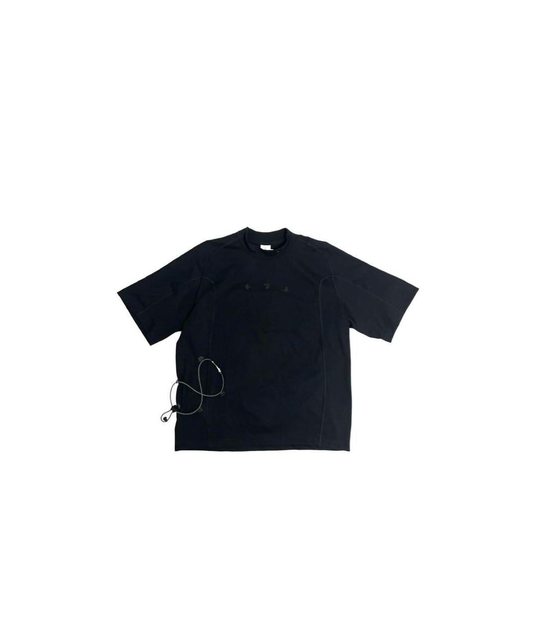NIKE X OFF-WHITE Черная хлопко-полиэстеровая футболка, фото 6