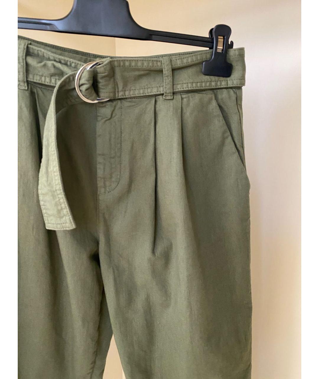 P.A.R.O.S.H. Хаки хлопко-эластановые брюки широкие, фото 7