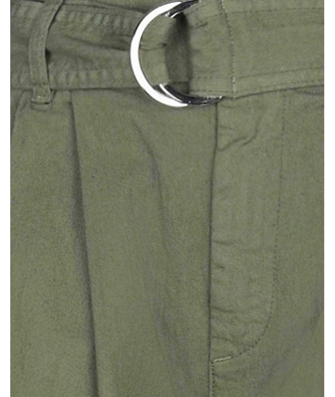 P.A.R.O.S.H. Хаки хлопко-эластановые брюки широкие, фото 4