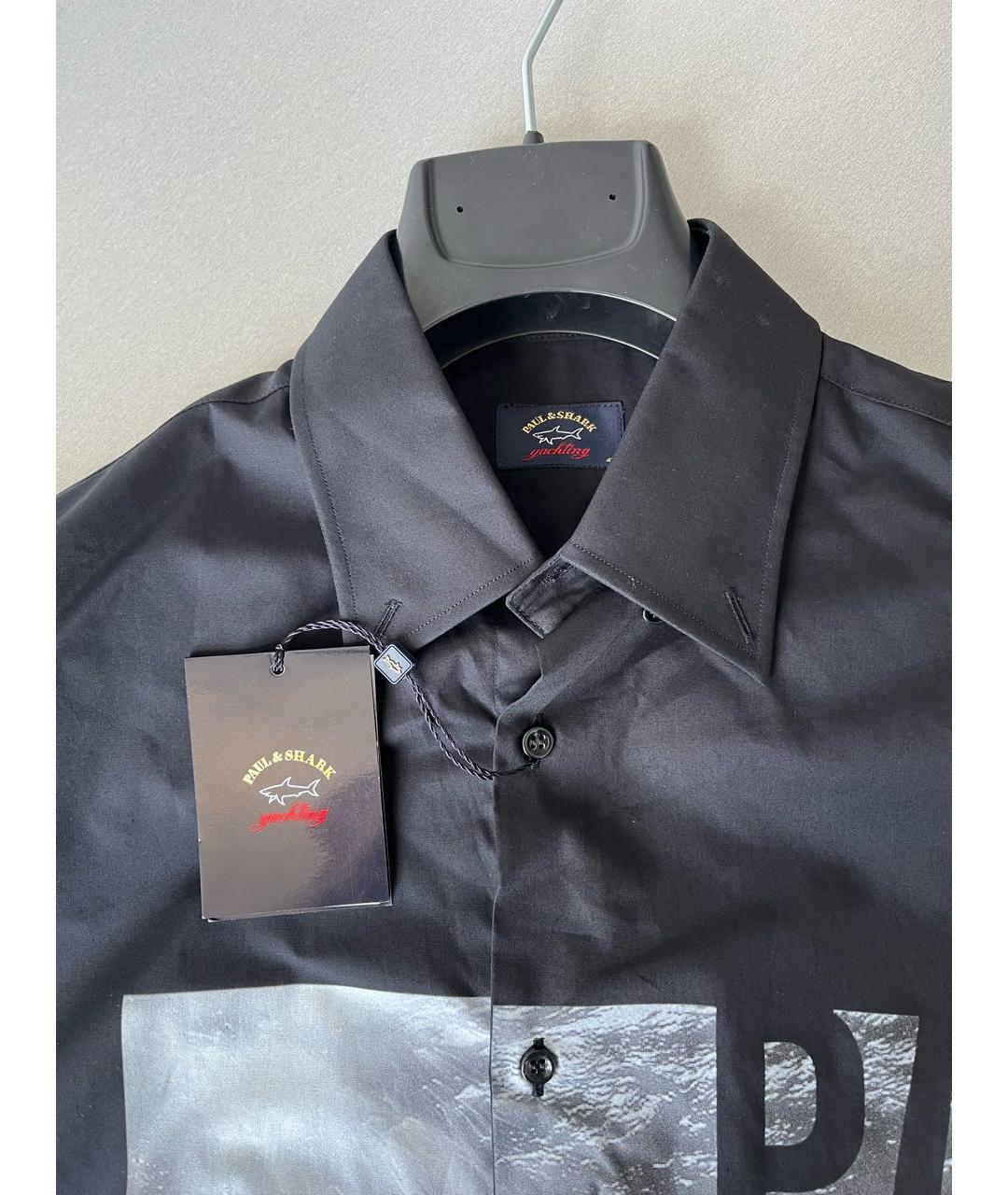 PAUL & SHARK Черная хлопковая кэжуал рубашка, фото 7